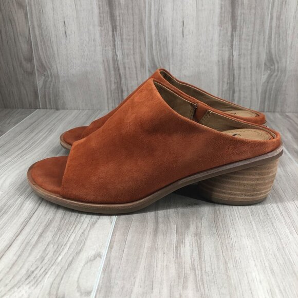 Sofft Mules Womens 7M Carrey Orange Suede Slip On Open Toe Comfort Shoes - Picture 2 of 12